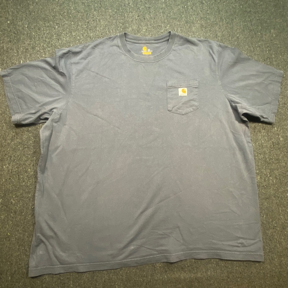 Carhartt K87 Pocket T-Shirt 4XL Mens Blue Workwear Original Fit Cotton Tee